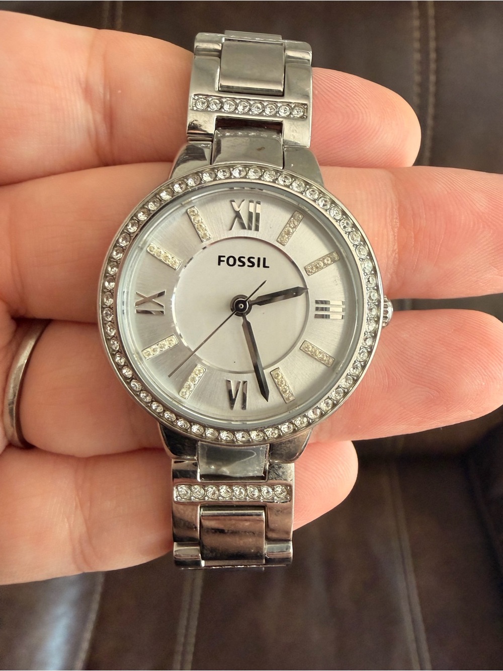 •FOSSIL• “Virginia” Stainless Steel Wrist Watch - Silver
